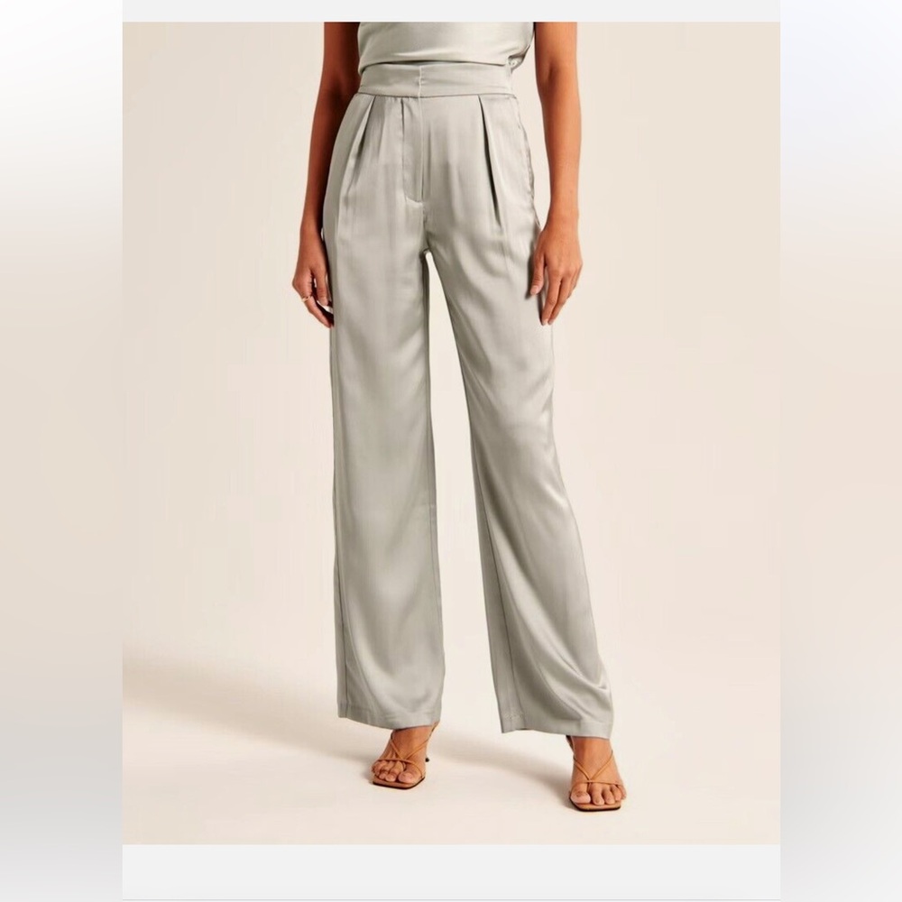 Satin Tailored Wide Leg Pant